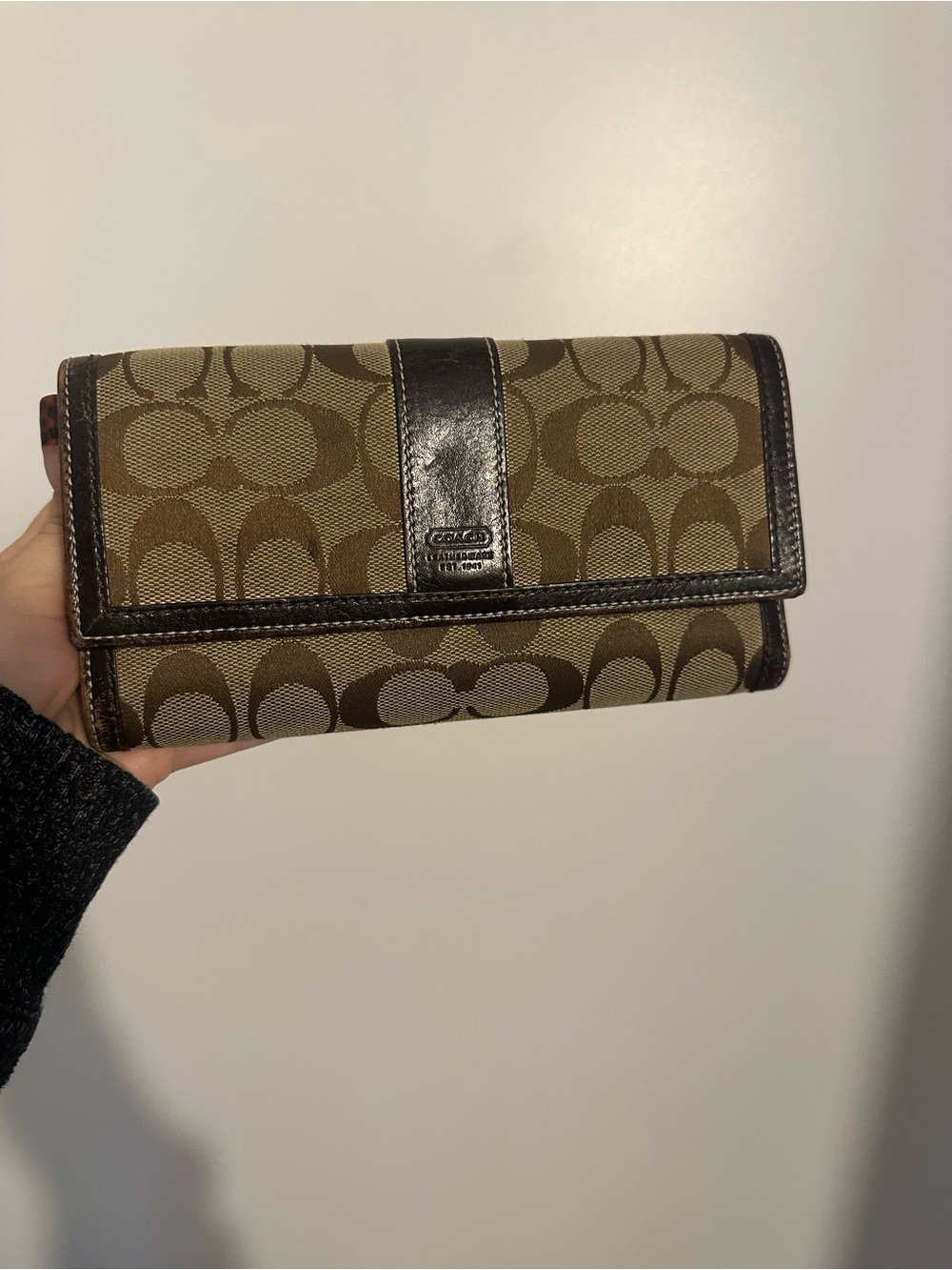 Coach Brown Signature Canvas Wallet